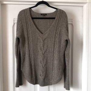Cable-Knit V-neck Sweater